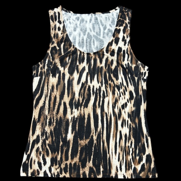 Vintage Tops - Vintage 1990s Realistic Tiger Print Sleeveless stretch Tank shirt top